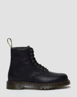 Botas 1460 de piel Grizzly con forro sintético in Negro