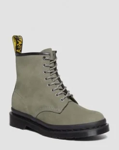 Botas 1460 de piel Milled Nobuk in Nickel Grey