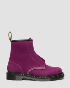 BOTAS 1460 DE PIEL NUBUCK SIN CORDONES in Morado