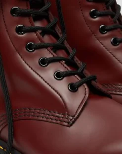 Botas 1460 de piel Smooth in Rojo Cereza