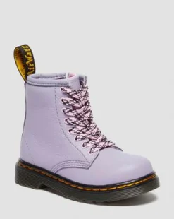 Botas 1460 de piel Virginia para niños in Lavanda