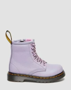 Botas 1460 de piel Virginia para niños in Lavanda