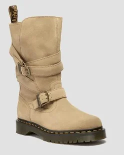 Botas moteras Anistone de ante con 2 tiras in Ambrato