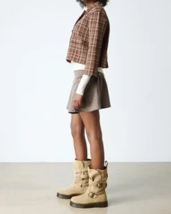 Botas moteras Anistone de ante con 2 tiras in Ambrato