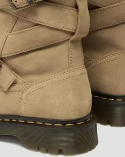 Botas moteras Anistone de ante con 2 tiras in Ambrato