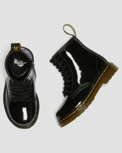 Botas 1460 para niños de charol in Negro