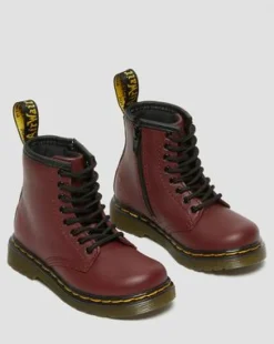 Botas 1460 para niños de piel Softy T in Rojo Cereza