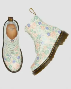 Botas 1460 Pascal Floral de piel in Color Crema