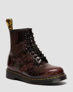 Botas 1460 Phoenix de piel Arcadia Rub Off in Rojo Cereza