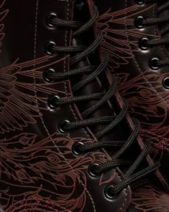 Botas 1460 Phoenix de piel Arcadia Rub Off in Rojo Cereza