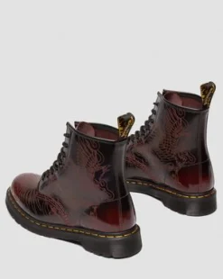 Botas 1460 Phoenix de piel Arcadia Rub Off in Rojo Cereza