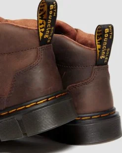 Botas Raffe de piel para junior con velcro in Marrón Oscuro