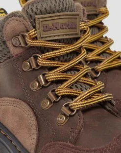 Botas Raffe de piel y ante para niños in Marrón Oscuro