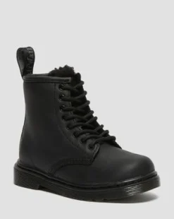 Botas 1460 Serena para niños de piel con forro sintético in Negro