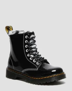 Botas 1460 Serena para niños en charol con forro in Negro