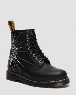 Botas 1460 Solar Flare de piel reacondicionada in Negro & Blanco