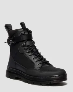 BOTAS UTILITARIAS COMBS TECH MK.02 DE PIEL Y LONA in Negro