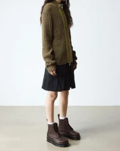 BOTAS ZEBZAG LACELESS DE PIEL in Marrón Oscuro