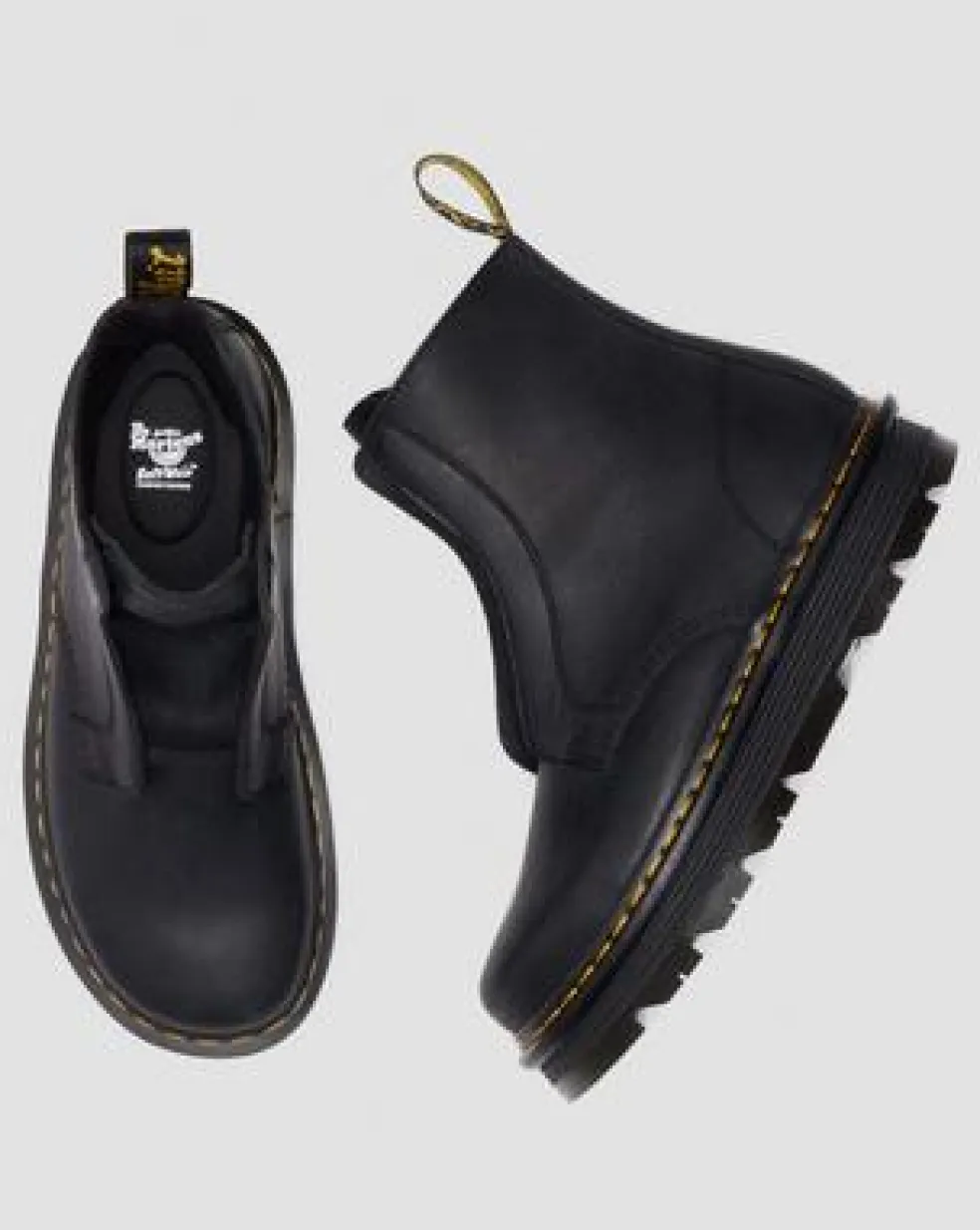 BOTAS ZEBZAG LACELESS DE PIEL in Negro