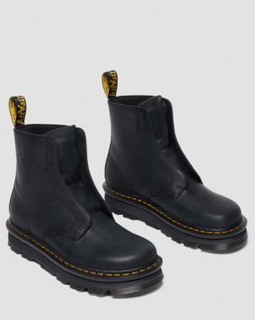 BOTAS ZEBZAG LACELESS DE PIEL in Negro