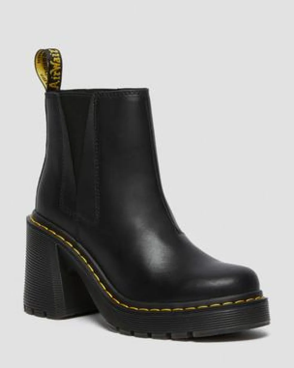 Botines Chelsea de tacón ancho Spence en piel in Negro