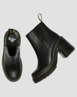 Botines Chelsea de tacón ancho Spence en piel in Negro