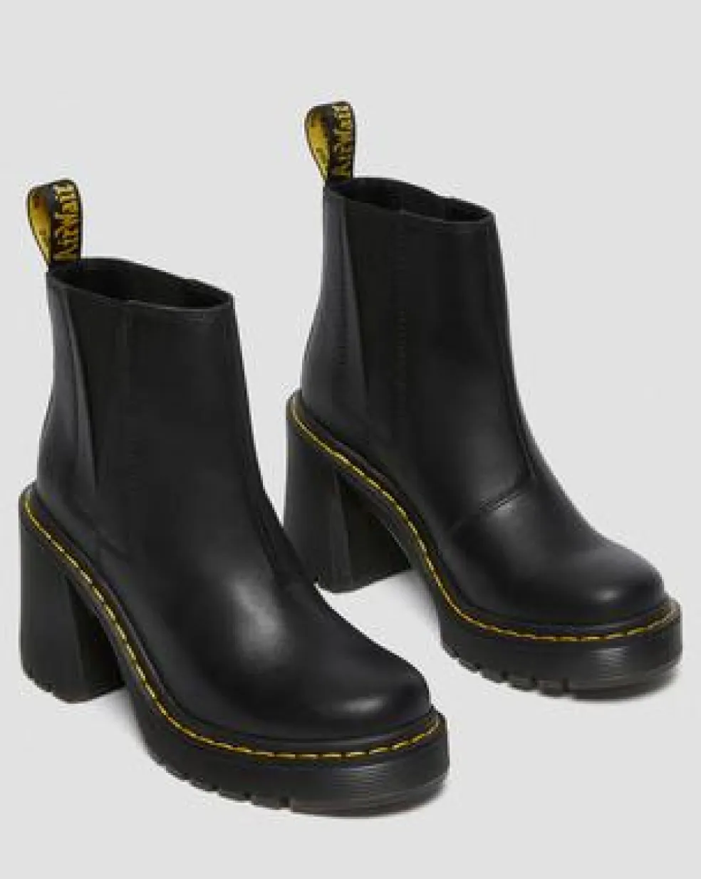 Botines Chelsea de tacón ancho Spence en piel in Negro