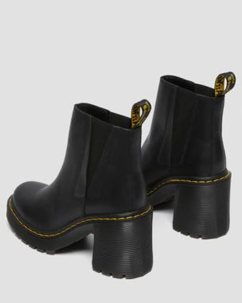 Botines Chelsea de tacón ancho Spence en piel in Negro