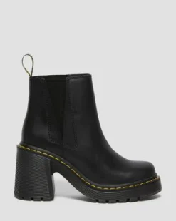 Botines Chelsea de tacón ancho Spence en piel in Negro