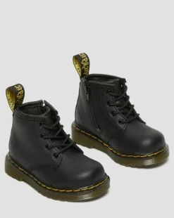 Botines 1460 de piel Softy T para bebé in Negro