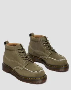 Botines Lowell Chukka Moc Toe de piel Nubuck in Verde Oliva