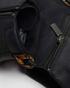 Botines Raffe de piel con tira para junior in Negro