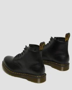 Botines 101 Yellow Stitch de piel Smooth in Negro