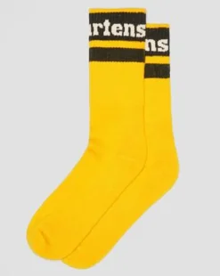 Calcetines Athletic con logo de mezcla de algodón ecológico in Amarillo