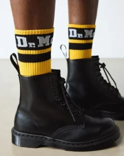 Calcetines Athletic con logo de mezcla de algodón ecológico in Amarillo