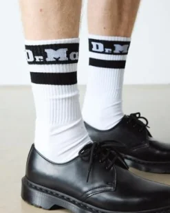 Calcetines Athletic con logo de mezcla de algodón ecológico in Blanco