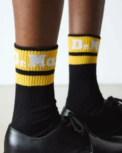 Calcetines Athletic con logo de mezcla de algodón ecológico in Negro