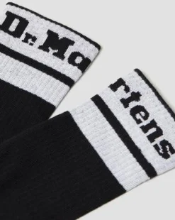 Calcetines Athletic con logo de mezcla de algodón ecológico in Negro & Blanco