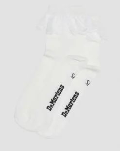 Calcetines de algodón ecológico con volantes in Blanco