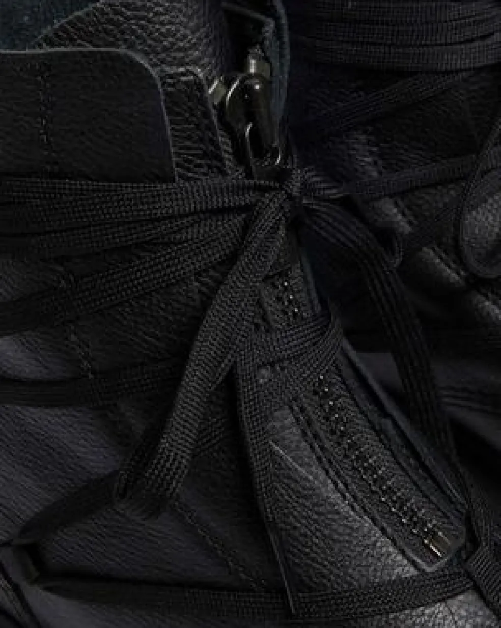 Jarrick II Mono Laced Leather Platform Boots in Black