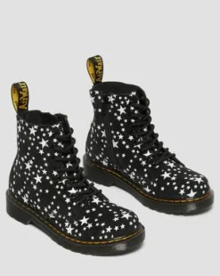Junior 1460 Pascal Star Suede Lace Up Boots in Negro