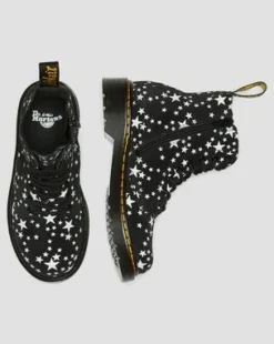 Junior 1460 Pascal Star Suede Lace Up Boots in Negro