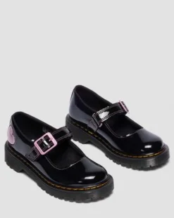 Merceditas Bex de piel Patent Lamper para junior in Negro