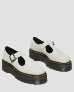 Merceditas con plataforma Bethan de piel Tumbled Nubuck in Smoked Mint