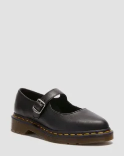 Merceditas Elphie de piel Virginia in Negro