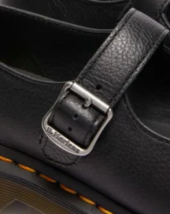 Merceditas Elphie de piel Virginia in Negro