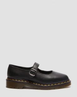 Merceditas Elphie de piel Virginia in Negro