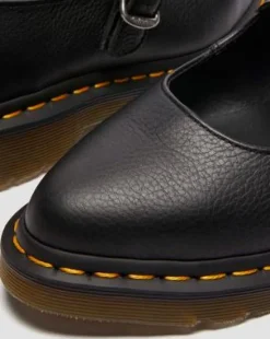 Merceditas Elphie de piel Virginia in Negro