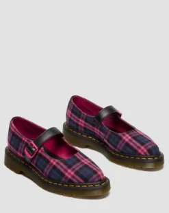 MERCEDITAS ELPHIE TARTAN in Negro & Rosa Multi
