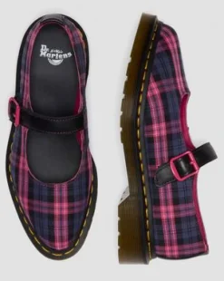 MERCEDITAS ELPHIE TARTAN in Negro & Rosa Multi